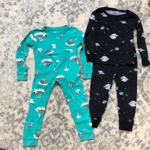 2 Pairs Long sleeve 100% Cotton Boys Pjs